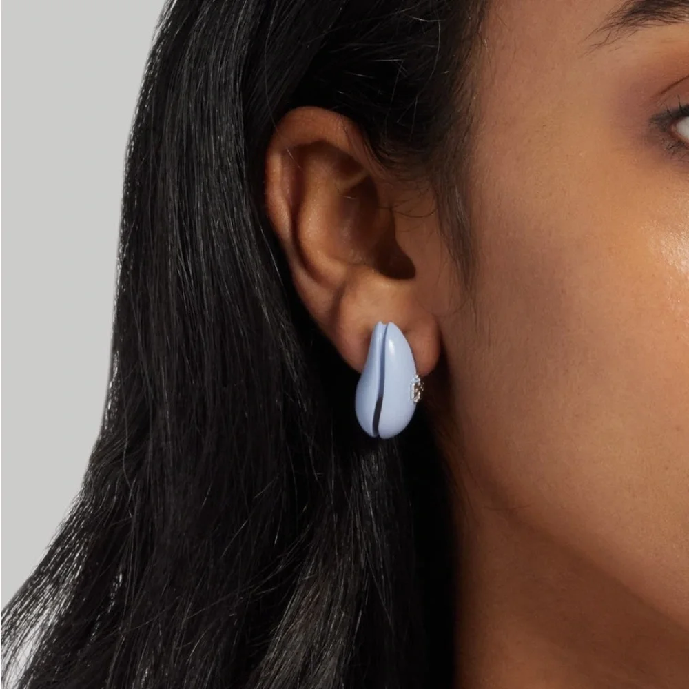 TORY BURCH Small Wave Drop Earrings - Light Blue